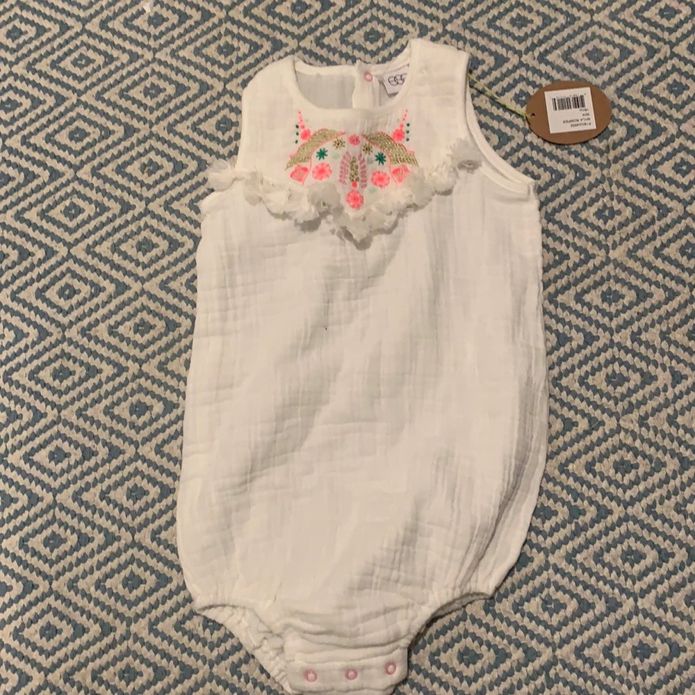 Egg Myla Romper 18 months white NWT